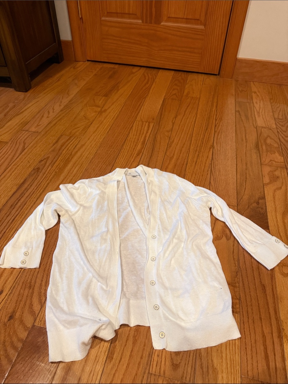 GAP White Lightweight Button Cardigan